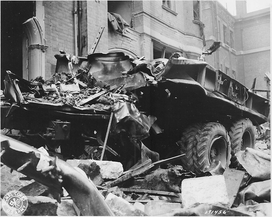A picture of the truck that was on Sloane Court when the bomb struck. ID #: 191456